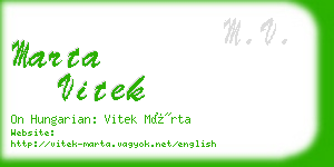 marta vitek business card